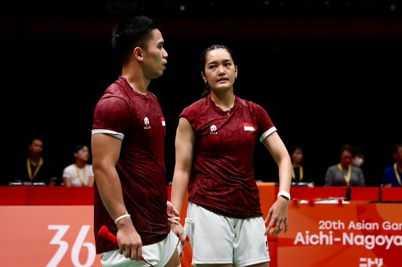 Pasangan ganda campuran Indonesia, akhirnya menyerah pada unggulan kedua China (FOTO :PBSI)