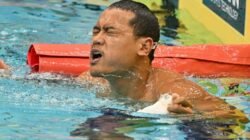 Medali emas pertama untuk Merah Putih berhasil dipersembahkan Maulana Rifky Yavianda dari cabang olahraga para renang nomor 100 meter gaya bebas putra klasifikasi S12, Senin (19/10).(foto:dok/NPC Indonesia)