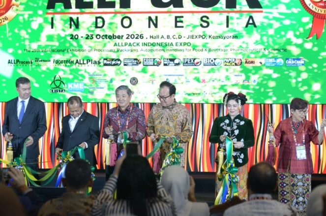 Krista Exhibitions Group resmi membuka ALLPack Indonesia 2026 di Jakarta International Expo (JIExpo) Kemayoran, Jakarta, Selasa (20/10)